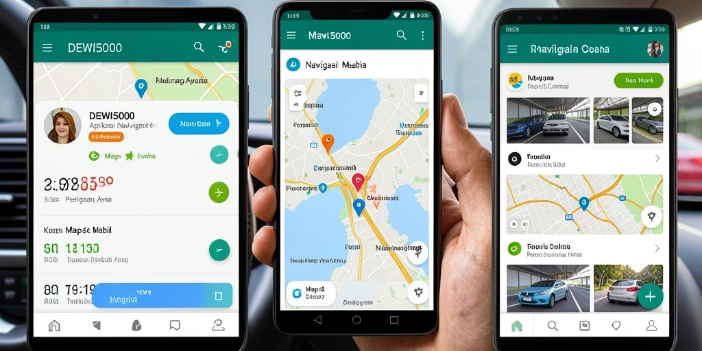 Antarmuka DEWI5000 yang intuitif untuk navigasi mobil.