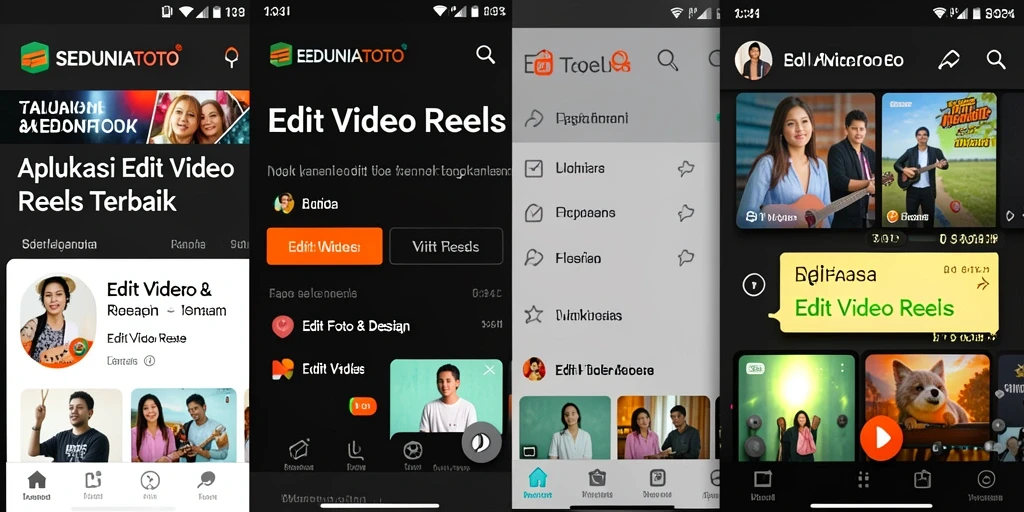 Tampilan antarmuka SEDUNIATOTO yang memudahkan editing video reels.
